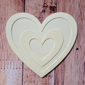 Forme prédécoupée de coeur en bois naturel à peindre