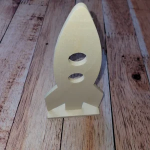 Forme de fusée en bois naturel à peindre