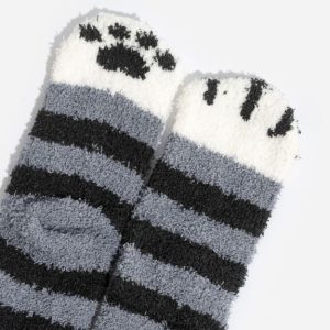 Chaussettes moumoute chat – Rayé