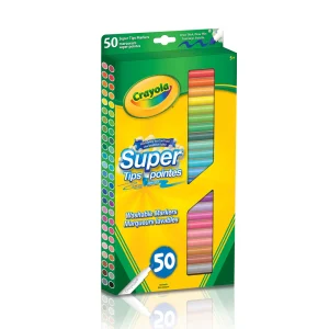 50marqueurs.webpv1741873178 50 crayons feutres lavables - Super pointes (trait fin et large) de Crayola