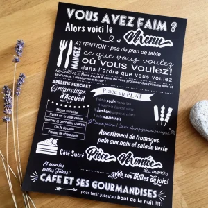 Affichemenumariageaimprimerfondardoisetetedecoucou.jpgv1651579158 Poster Menu Food mariage Virginie fond noir