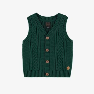 Débardeur vert en tricot, enfant