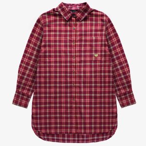 F23A8005A-00_F_SansCeinture4_981b9cb6-218a-4fe9-8f0e-005162556346.jpgv1748007672 Robe chemise à manches longues rouge à carreaux en flanelle brossée, adulte