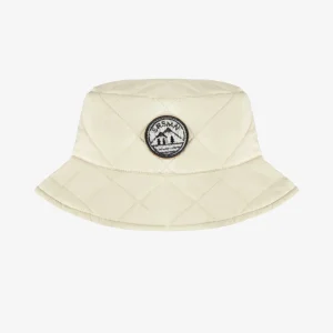 Chapeau cloche crème en nylon matelassé, enfant
