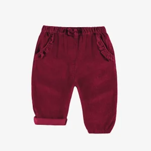 F24B8007B-F4_e5305a05-7594-4d54-9221-8c0cf8c741e2.jpgv1747923727 Pantalon rouge à volants en bébé velours côtelé, bébé
