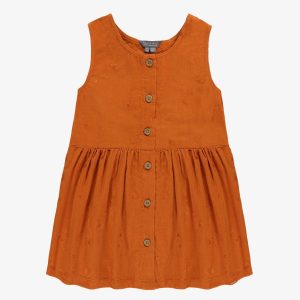 F24C3609C-100_F_8fba8caa-f0be-4e80-91b7-1ff594c5e55b.jpgv1747923677 Robe chasuble à bretelles larges orange brûlé en corduroy, enfant