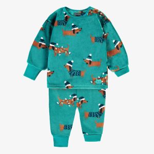 F25B1705B-98_Kit2.jpgv1757526817 Pyjama deux pièces turquoise à motifs de chiens, bébé