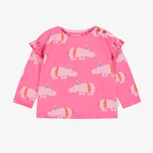 F25B3006B-98_F3_ac6bb82a-57a5-45b2-b596-8384b6ef77a8.jpgv1748974716 T-shirt rose à motifs d’hippopotames, bébé