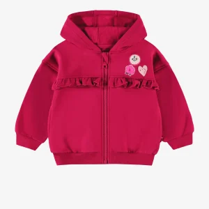 Veste fuchsia à capuchon, bébé