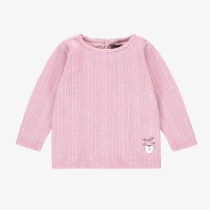 F25B5416B-98_F.jpgv1752679087 T-shirt rose à motif pointelle, bébé
