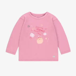 F25B5422B-98_F.jpgv1752675440 T-shirt rose à motifs de planètes, bébé