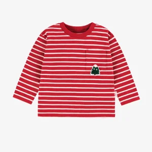 F25B5503B-F3.jpgv1751335422 T-shirt rouge à rayures, bébé