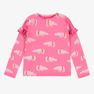 F25C3002C-98_F2_9736b3d1-4b0b-4664-8ef7-7fd99fbccd1a.jpgv1748974713 T-shirt rose avec motifs d’hippopotames, enfant