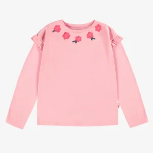 F25C3403C-F2_ada73588-6f65-47a2-88c0-bc43c7eea8a9.jpgv1753221631 T-shirt rose à motif floral, enfant