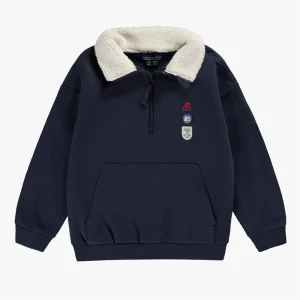F25C3503C.jpgv1763572111 Chandail bleu marine avec zip 1/4, enfant