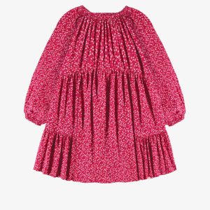 F25C5407C-F2.jpgv1753733708 Robe rose framboise à motif floral, enfant