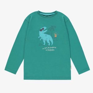 F25C5512C-98_F2.jpgv1752626934 T-shirt vert avec illustration, enfant
