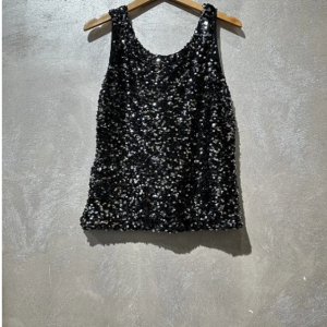 Débardeur à Sequin Bicolore argent