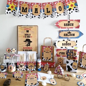 Kitanniversairecowboyfarwestaimprimertetedecoucoudecorationfete.jpgv1625745197 Kit anniversaire "Cowboy" personnalisé