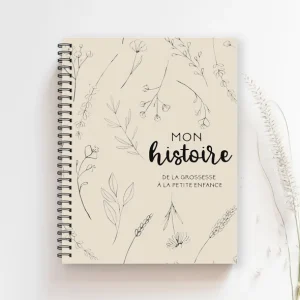 MonochromeGB.webpv1702659041 Livre de Grossesse et de Bébé - Monochrome - Fleurs Beige