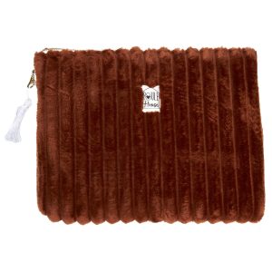 PH-POM05A.jpg Pochette zippée PC/tablette Minky matelassé toffee Taille M