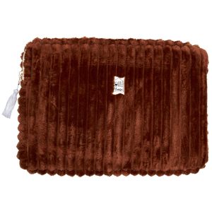 PH-POM05B.jpg Pochette zippée PC/tablette Minky matelassé toffee Taille L