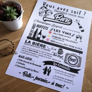 Posteraffichemenuboissonsmariagevintagechampetreaimprimertetedecoucou.jpgv1621433610 Poster Menu Drinks mariage Aurélie et Matthieu