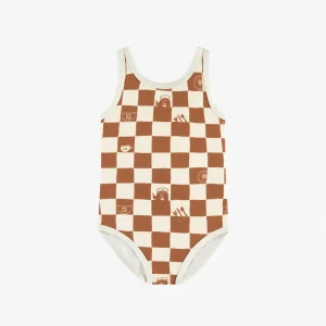 S23C0806C-29_F2.jpgv1748007564 Maillot de bain une pièce crème et brun à carreaux, enfant