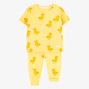 S24B1203B-100_KIT2_aebc529d-99f4-4f3b-bf79-f755e5ed7c2d.jpgv1748007428 Pyjama deux pièces jaune en jersey extensible à motif de canards, bébé