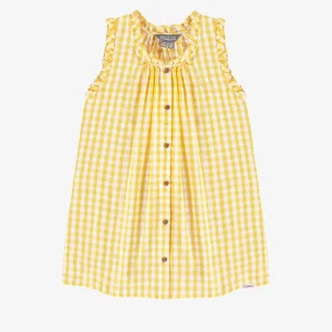S24C5402C-100_F3_d40dc362-2f2e-4ec9-841c-45e31b76c248.jpgv1748007475 Robe à bretelles larges jaune et blanche à carreaux en seersucker, enfant