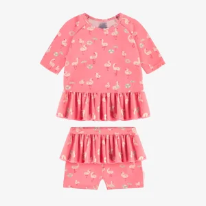 S25B0001B-F3.jpgv1749561228 Maillot de bain deux pièces rose à motifs de flamants, bébé