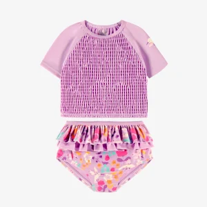 S25B0603B-F3_2a8b8c49-249f-4eee-ac84-71a28b83c13e.jpgv1748007306 Maillot de bain deux pièces mauve à motif floral, bébé