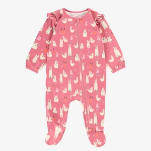 Pyjama une pièce rose à motifs de Pâques, bébé