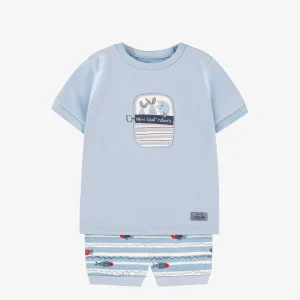 S25B1901B-100_Kit2_291589e5-66b0-4dea-896e-371f5b20b8aa.jpgv1748007320 Pyjama deux pièces bleu avec illustration et motifs, bébé