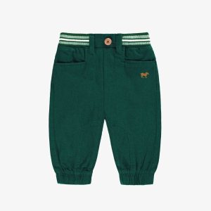 S25B4107B-100_F3_ad0472b1-6852-4125-a34f-0178510af61f.jpgv1748007335 Pantalon vert en lin et coton avec découpes équestres, bébé