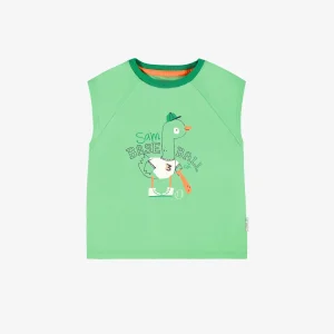 S25B5515B-100_F3_efbfaebc-f9bc-4fd8-a5f6-8cb06d26b266.jpgv1748007366 T-shirt sans manches vert avec illustration, bébé