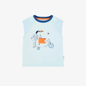 S25B5516B-100_F2_9ebb83d8-1ad5-446d-afef-0b49c5fe3e92.jpgv1748007370 T-shirt sans manches bleu avec illustration, bébé
