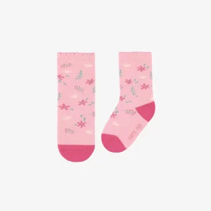 S25B9005B_F2_dc70e57e-57c2-492d-8400-b7e7bf184b0e.jpgv1748007359 Chaussettes roses avec motifs de fleurs, bébé