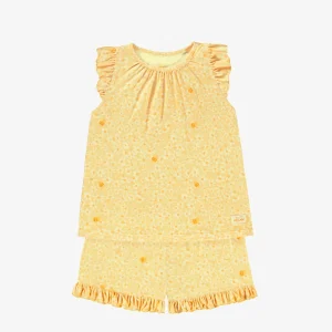 S25C1801C-100_Kit2_56a6c2a1-d63f-4a82-8b9d-461d71396713.jpgv1748007325 Pyjama deux pièces jaune à motif floral, enfant