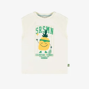 S25C3701C-100_F2_1cc709c7-fd53-4312-812e-85c2fbe424ca.jpgv1748007332 T-shirt sans manches crème avec illustration, enfant