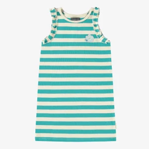 S25C5451C-F2_17d2e2ab-a5d6-430f-b47a-4dc32d8777b3.jpgv1748007359 Robe crème et turquoise à rayures, enfant