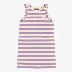 S25C5453C-F2_616ef1c9-032e-4f24-88cb-999677007932.jpgv1748007353 Robe crème et mauve à rayures, enfant