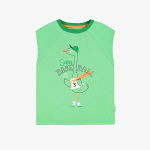 S25C5515C-100_F2_ce0fd79f-c28b-4dda-8b62-326124dacfa2.jpgv1748007358 T-shirt sans manches vert avec illustration, enfant
