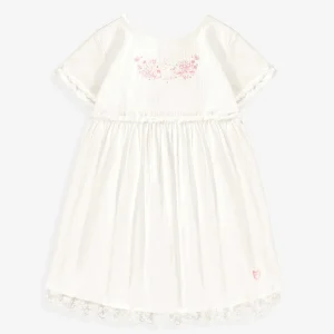 S25C9805C_F3_b02c8fe9-fd94-4d61-8f02-7955a1d2c9a5.jpgv1748007377 Robe blanche en jersey crêpé avec broderies de fleurs, enfant