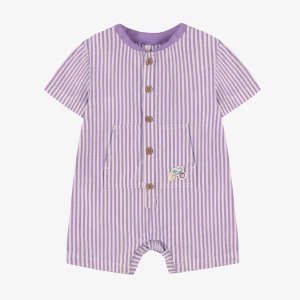 Barboteuse mauve à rayures, naissance