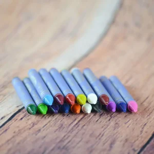 16 craies de cire de couleurs avec des brillants